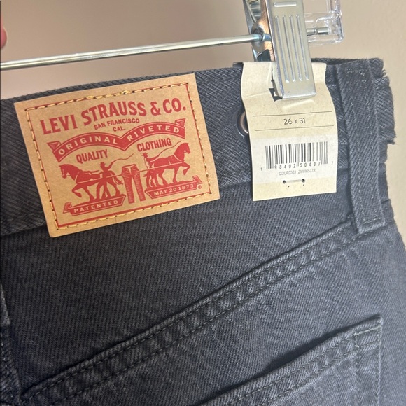 Levi's High Rise Cinch Baggy Wide Leg BlackJeans NWT - Picture 6 of 6